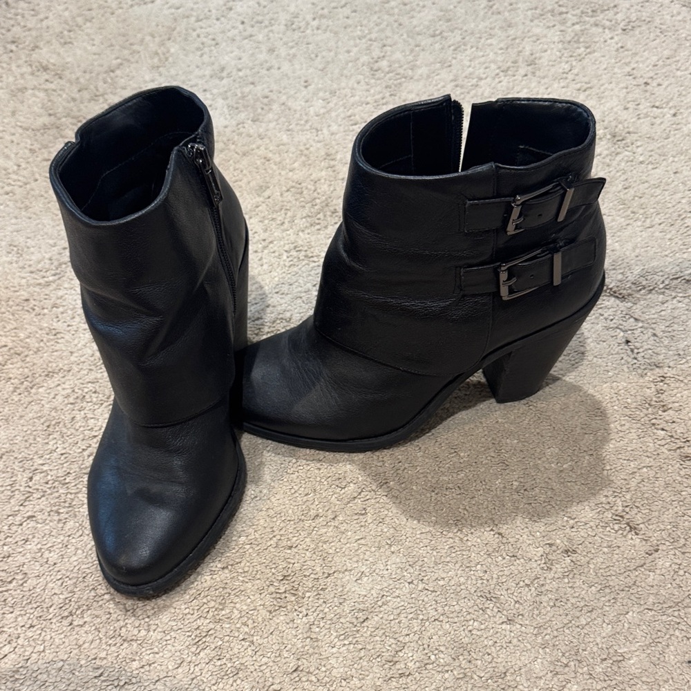 Jessica Simpson Black Ankle Booties with Double Buckle
